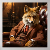 Renard rouge en costume et Cravate Photographie de