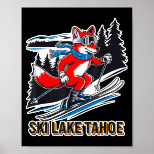 Affiche Renard skie l'aventure de ski alpin lac tahoe