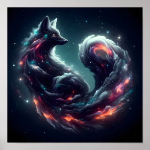 Affiche Renard Spirituel Fantastique de Lumière Stellaire