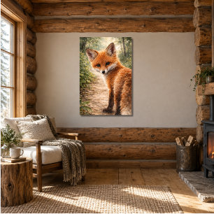Affiche Renardeau roux animal de la forêt