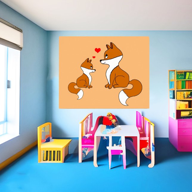 Affiche Renards mignons  (Créateur téléchargé)