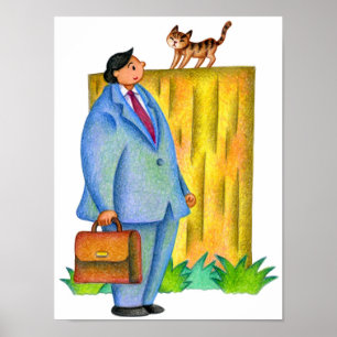 Affiche Rencontre avec un chaton sur le chemin du retour.