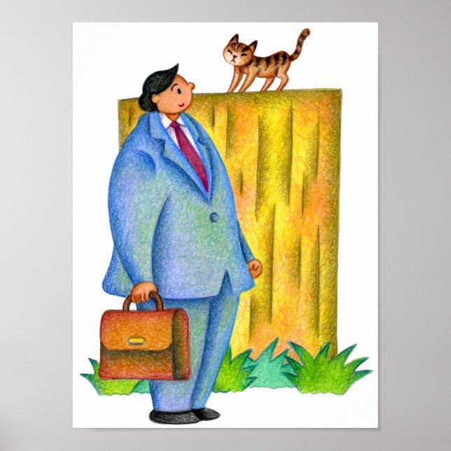 Affiche Rencontre avec un chaton sur le chemin du retour. (Devant)