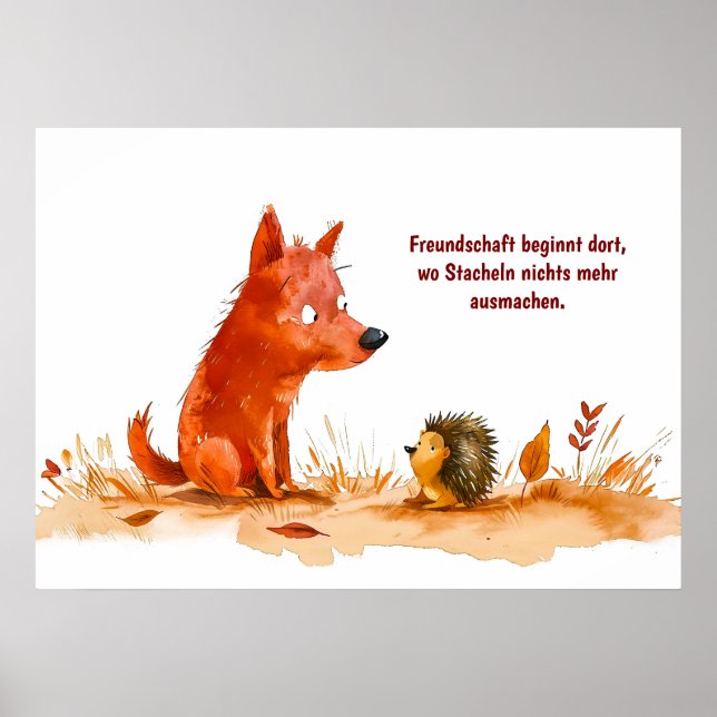 Affiche Rencontre de chien et de hérisson en bande dessiné (Devant)