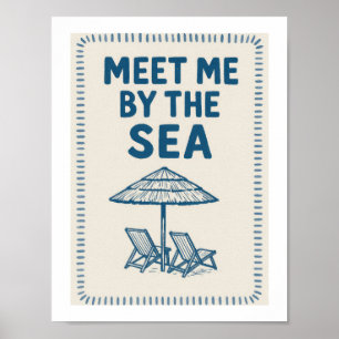 Affiche Rencontre-moi au bord de la mer Typographie Rétro