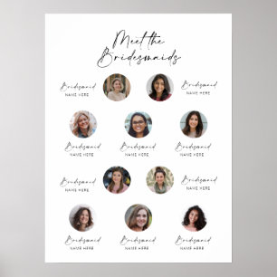 Affiche Rencontrez la Bridesmaids Photo Display Sign 10 pe