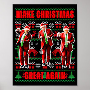 Affiche Rendez à Noël sa grandeur Trump Pyjama Moche Premi