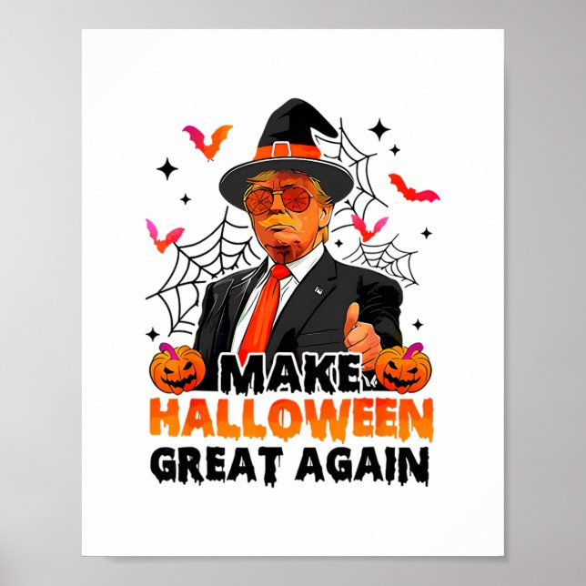 Affiche Rendez Halloween Great Again Drôle Trump Fantôme T (Devant)
