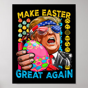 Affiche Rendre à Pâques sa grandeur Trump Bunny Drapeau