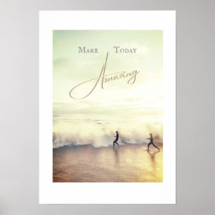 Affiche Rendre Aujourd'Hui Extraordinaire À La Plage Typog