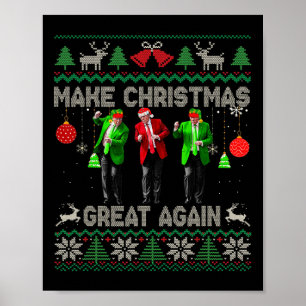 Affiche Rendre la fête à la grandeur Père Noël Trump Dance