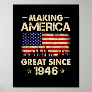 Affiche Rendre l'Amérique grande depuis 1946 Rétro 76e ann