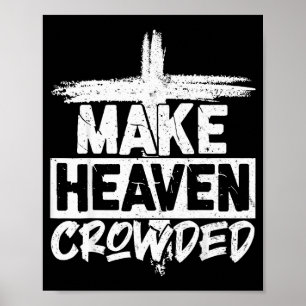 Affiche Rendre le ciel bondé Croix - Minimaliste Chrétien