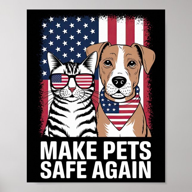 Affiche Rendre les animaux de compagnie en sécurité Électi (Devant)