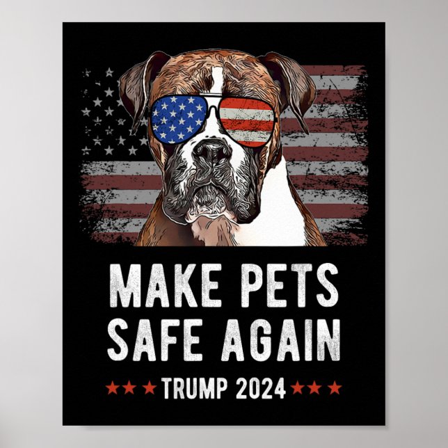 Affiche Rendre les animaux en sécurité Boxer Dog Trump 202 (Devant)
