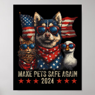 Affiche Rendre les animaux en sécurité Trump 2024 Sauvegar