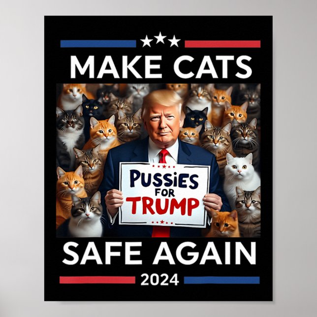 Affiche Rendre les animaux en sécurité Trump 2024 Sauver n (Devant)