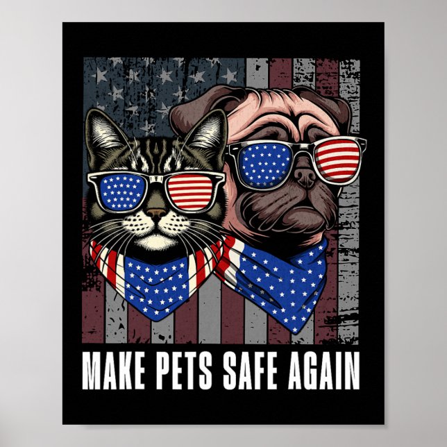 Affiche Rendre Les Animaux Sécurisés Trump Harris Débat Ma (Devant)