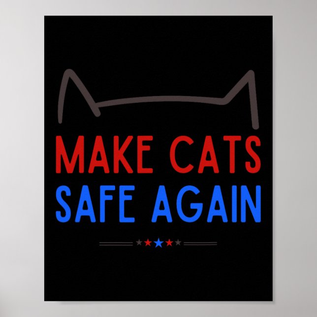 Affiche Rendre les chats en sécurité - Drôle sensibilisati (Devant)