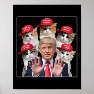 Affiche Rendre les chats en sécurité Trump 2024 Casquette