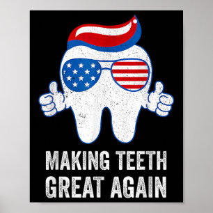 Affiche Rendre les dents grandes à nouveau Drapeau américa