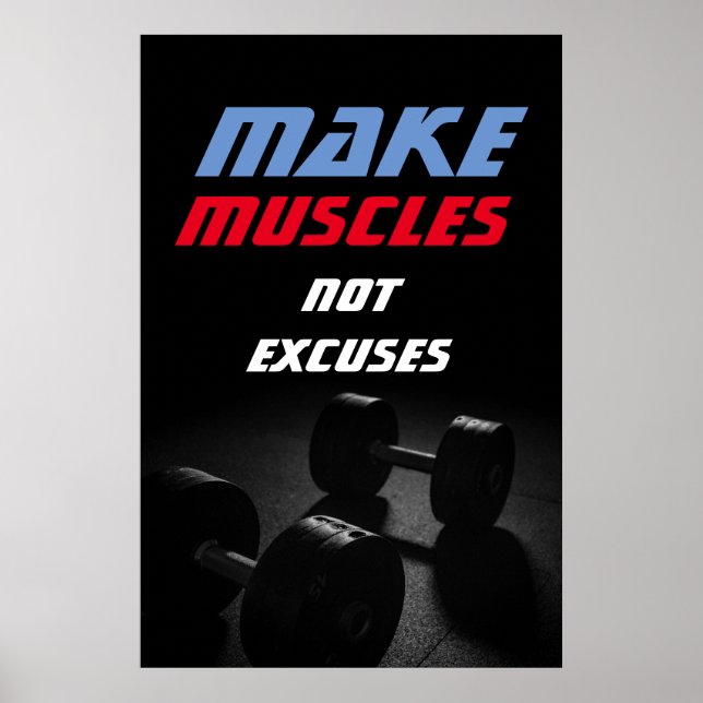 Affiche Rendre les muscles Bodybuilding Fitness Motivation (Devant)