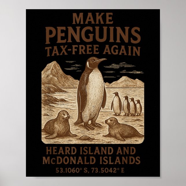 Affiche Rendre l'impôt sur les pingouins libre - Résister  (Devant)