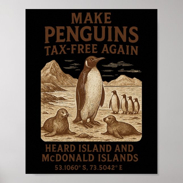 Affiche Rendre l'impôt sur les pingouins libre - Résister  (Devant)
