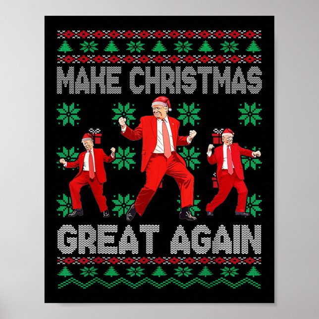 Affiche Rendre Noël grand encore Père Noël Trump Danse Noë (Devant)