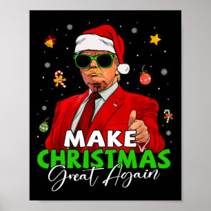 Affiche Rendre Noël super à nouveau amusant Père Noël Trum