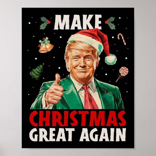 Affiche Rendre Noël super à nouveau amusant Trump Xmas Sno (Devant)