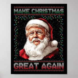 Affiche Rendre Noël super à nouveau drôle Père Noël Trump 