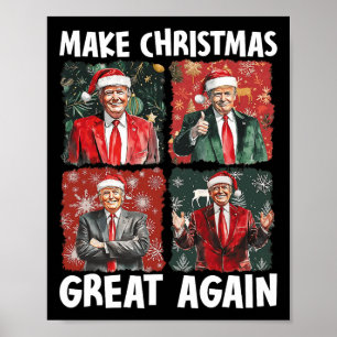 Affiche Rendre Noël super à nouveau drôle Père Noël Trump