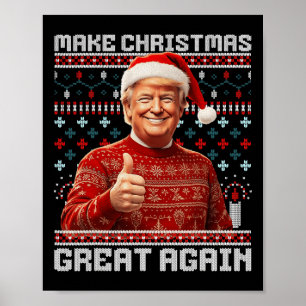 Affiche Rendre Noël super à nouveau drôle Père Noël Trump