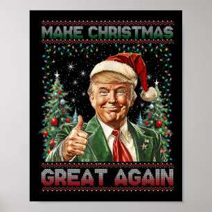 Affiche Rendre Noël super à nouveau drôle Père Noël Trump