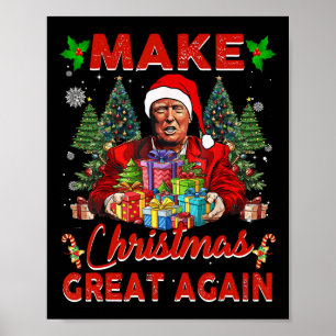 Affiche Rendre Noël super à nouveau drôle Père Noël Trump