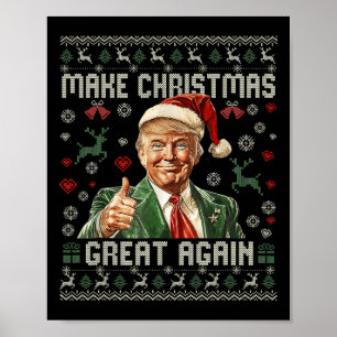 Affiche Rendre Noël super à nouveau drôle Père Noël Trump 