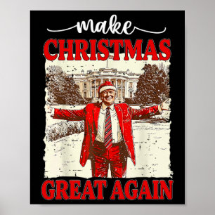 Affiche Rendre Noël super à nouveau drôle Père Noël Trump 