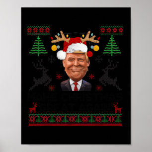 Affiche Rendre Noël super à nouveau drôle Père Noël Trump 