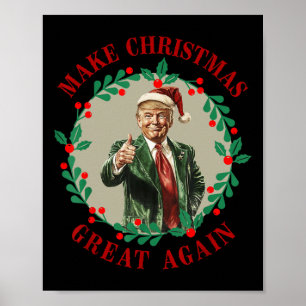 Affiche Rendre Noël super à nouveau drôle Père Noël Trump