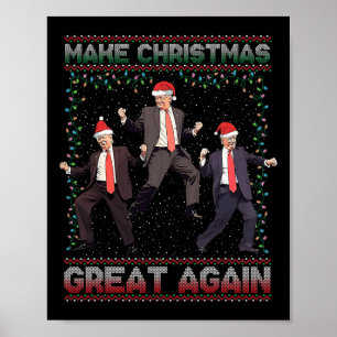 Affiche Rendre Noël super à nouveau drôle Père Noël Trump 