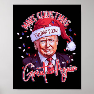 Affiche Rendre Noël super à nouveau drôle Père Noël Trump
