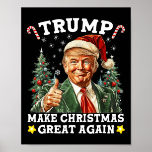 Affiche Rendre Noël super à nouveau drôle Père Noël Trump 