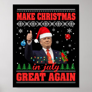Affiche Rendre Noël super à nouveau drôle Père Noël Trump