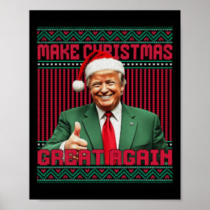 Affiche Rendre Noël super à nouveau drôle Père Noël Trump 