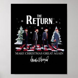 Affiche Rendre Noël super à nouveau drôle Père Noël Trump