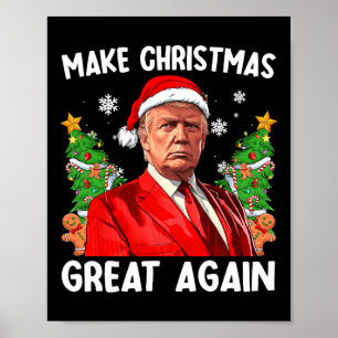 Affiche Rendre Noël super à nouveau drôle Père Noël Trump 