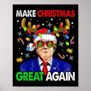 Affiche Rendre Noël super à nouveau drôle Père Noël Trump 