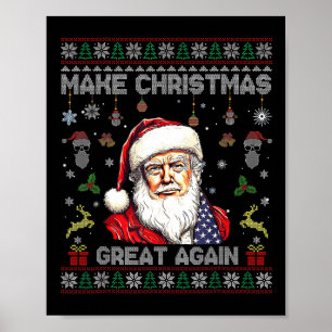 Affiche Rendre Noël super à nouveau drôle Père Noël Trump 
