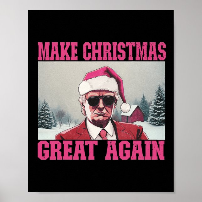 Affiche Rendre Noël super encore amusant Père Noël Trump (Devant)